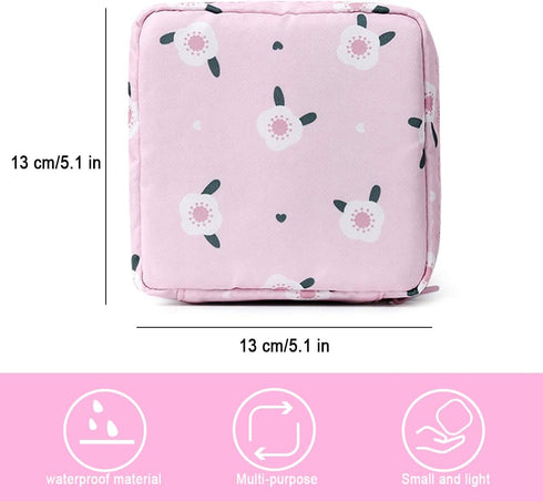 Ladies(2 Pack) Sanitary Napkin Storage Bag,Menstrual Cup Pouch,Nylon Portable Sanitary Napkin Pads Storage Bags