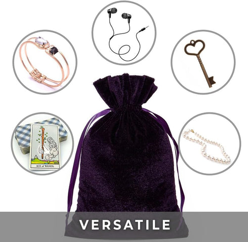 Paper Mart Velvet Drawstring Pouch - 6 Inch Velvet Bag with Drawstrings for Jewelry and Gift Storage