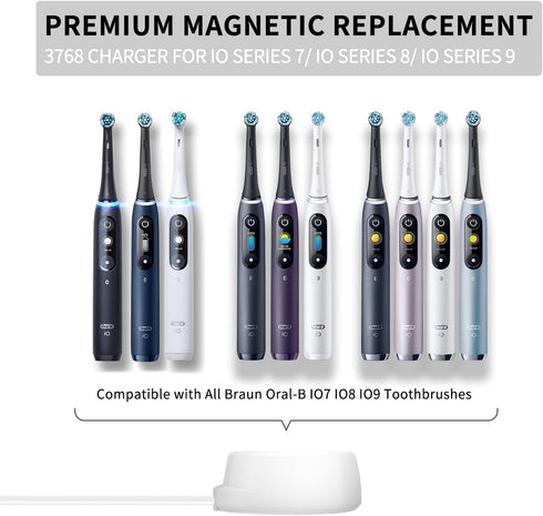 Electric Toothbrush Charger for Braun Oral B IO Series 7 8 9, Replacement Magnetic Charger 100V-240V for IO 3768, IP67