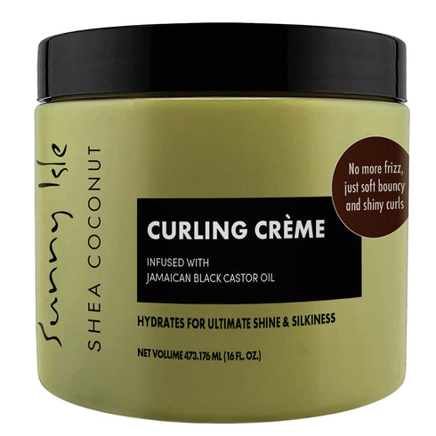 Sunny Isle Shea Coconut Curling Creme, 16OZ (Pack of 1), Infused with Jamaican Black Castor Oil