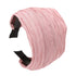 LONEEDY 5 Pack Wide Hard Headband with Teeth for Women & Girls, Pleated Cloth Fabric Hair Hoop