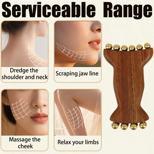Shoulders,1 OULIGET Wooden Trigger Point Massage,Wooden Metal Ball Massage Tool,Sandalwood Metal Ball Face
