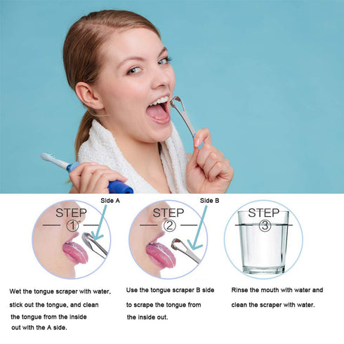 New Version Tongue Scraper Cleaner for Adults & Kids, Medical Grade Metal Brushes for Fresh Breath (4 pcs)