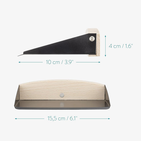 Navaris Small Dustpan and Brush Set, Wooden Mini Dust Pan Brush for Sweeping Tabletop, Black