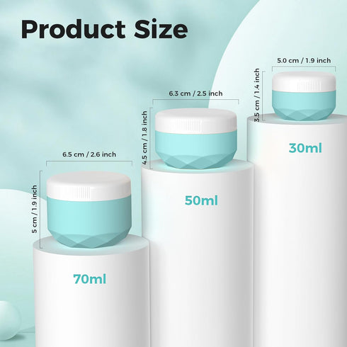 Travel Containers for Toiletries, Silicone Cream Jars TSA Approved 2.6oz Travel Size Containers with Toiletry Bag, Wide Mouth Leak-proof Travel Accessories with Lid for Cosmetic Cream