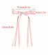 Women's Hair Clips with Tassels, 4pcs Barrettes Claw Clips with Ribbon Bowknot & Long Tails (Pink, Light Blue, White,