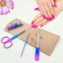 Professional Women Manicure Set, 4PCS Nail Clippers Kit, Stainless Steel Grooming Tools, PU Leather Travel Case