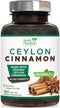 Pure Cinnamon Capsules 1800mg - Certified Organic Ceylon Cinnamon Powder, Non-GMO, Vegan, 120 Count Antioxidant Rich