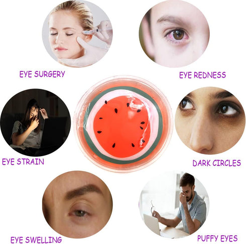 Reusable Gel Eye Ice Pack, Round Cold Pads, Cooling Eye Masks for Eye Strain, Swelling, Redness, Dark Circles, 4PCS