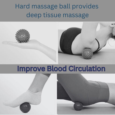 Set 2 Plantar Fasciitis Foot Massage Ball for Pain Relief - Firm & Spikey of - Spiky Reflexology, Neck, Trigger Point