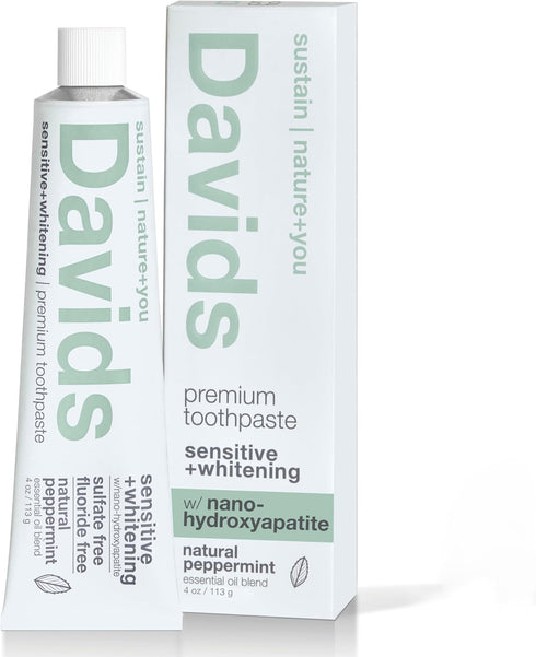 Fluoride Free Nano Hydroxyapatite Toothpaste for Enamel & Sensitive Relief, 4 oz: Davids
