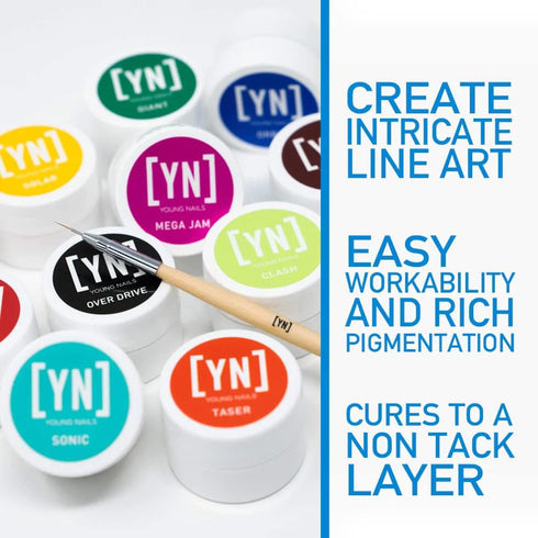 Young Nails Mission Control Gel Paint for Nails, 5 grams, Precision Gel Paint for Detailed Nail Art, Cure with Zero