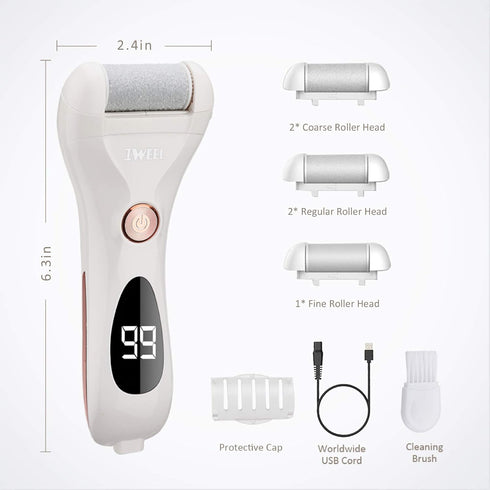 Rechargeable Electric Callus Remover for Feet, Professional Waterproof Pedicure Tools for Cracked Heels and Dead Skin