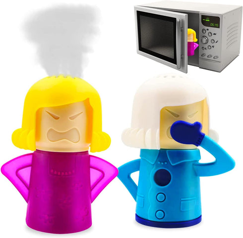 Abnaok Angry Mom Microwave Cleaner and Chilly Mama Fridge Deodoriser, 2PCS, Easily Clean in Minutes for Home or Office