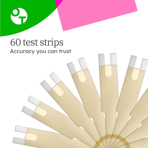 OneTouch Verio Test Strips for Diabetes Value Pack - 60 Count, 2 Boxes with 30 Test Strips Each
