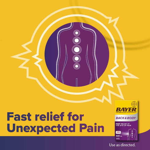 Bayer Extra Strength Aspirin 500mg Plus Caffeine for Powerful Pain Relief, 200 Coated Caplets