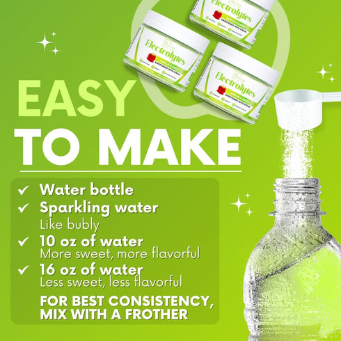Zero Sugar - Apple Candy Electrolytes Powder - Caffeine Free Hydration with All Natural Ingredients, 30 Servings