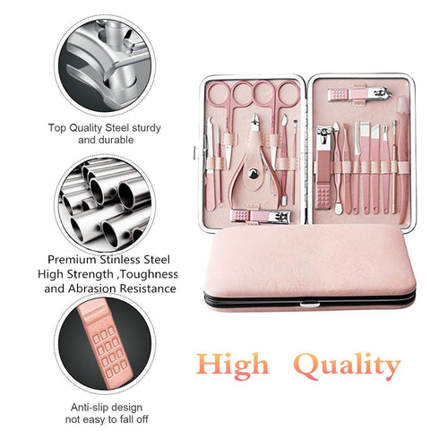 Manicure Sets for Women Gift - Professional 18 in 1 Luxury Manicure Pedicure Kit Travel Set