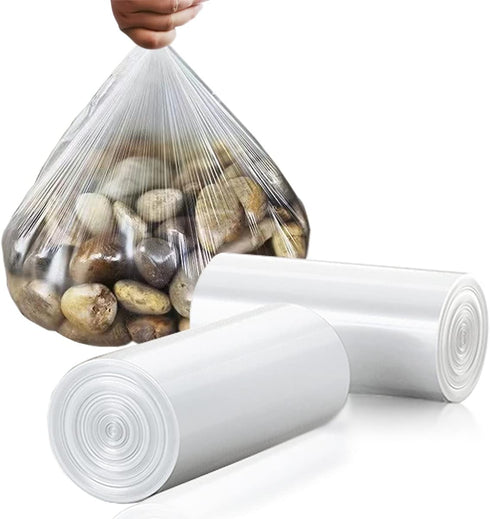 Small Trash Bags 4 Gallon, 110 Count, Clear Waste Basket Liners for Bathroom, Kitchen, Bedroom, 5 Gallon