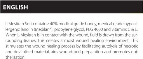 L-Mesitran Honey Wound Gel – 1.75 oz, Promotes Faster Healing for Cuts, Burns & Post-Surgical Wounds
