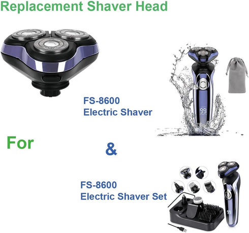 Replacement Shaver Head for Series FS-8600 Electric Shaver Electric Razor for Men, 4 in 1 Rotary Men Shaver Beard Trimmer, Electric Shaver