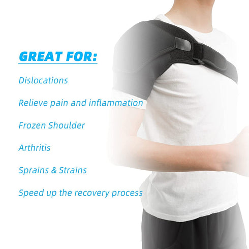 Injury Recovery Compression Support Sleeve, Shoulder Brace for Torn Rotator Cuff, Pain Relief, Fits Left and Right Arm