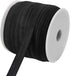 Teemico 50 Yards Black Elastic Foldover Ribbon | Stretch Fold Over FOE Elastics for Hair Ties