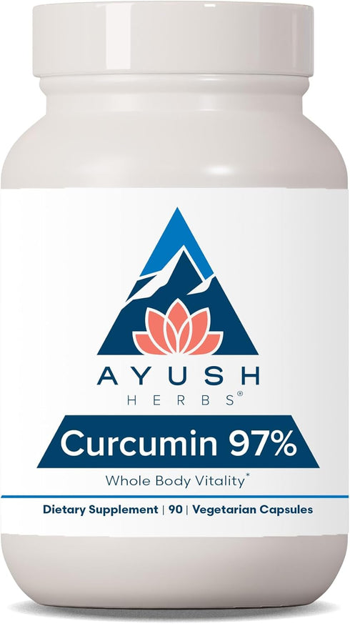 Ayush Herbs Curcumin 97%, Herbal Turmeric Supplement, 90 Capsules