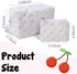 LYDZTION 2Pcs Cute Quilted Makeup Bag for Women, Coquette Cherry Makeup Bag with Purse Pouch, Travel Essentials