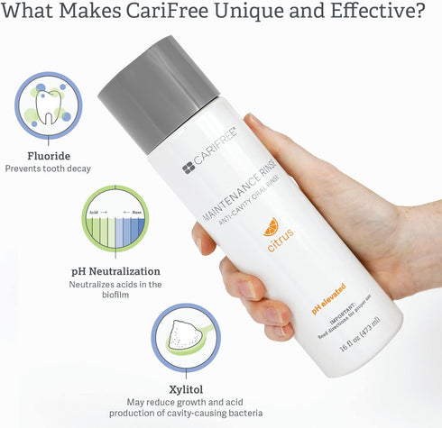 Recommended, CTx3) CariFree Maintenance Rinse, Citrus Flavored, Anti-Cavity Fluoride Mouthwash, Dentist Prevents Oral