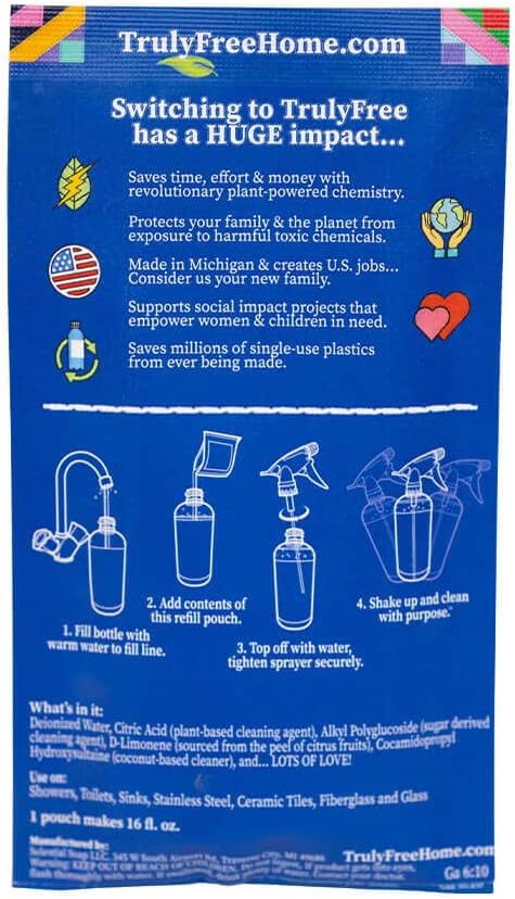 2-Pack TrulyFree Bathroom Cleaner, Cleaning Spray for Toilet, Sink, Tub, Shower, Includes 16-oz Spray Bottle