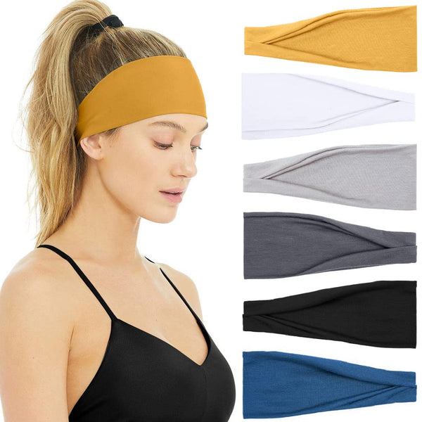 Huachi Women's Non Slip Fashion Headbands, Elastic Hair Bands for Yoga, Workout, Summer Hair Accessories