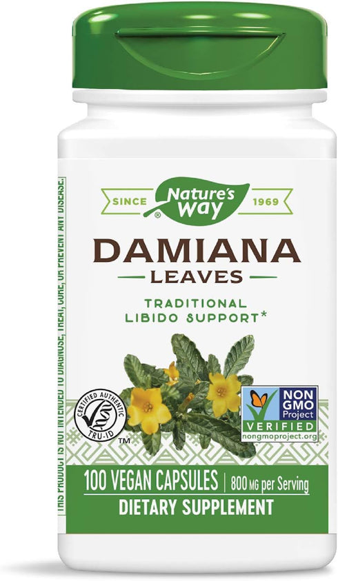 Nature's Way Damiana Leaves - 800 mg per serving, 100 Vcaps