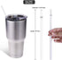ZYTC Reusable Plastic Straws for 20OZ and 30OZ Cups, Set of 6 Straws and 2 Cleaning Brushes