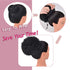 rosmile Afro Puff Clip On Synthetic Ponytail Extension for Black Women, 80g 1B# Short Kinky Bun