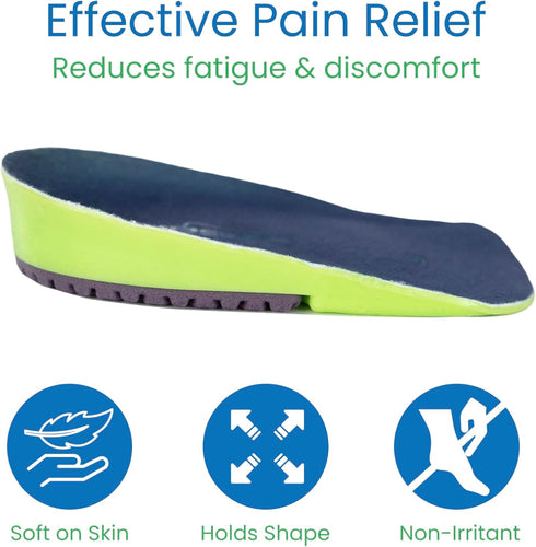 Gel Heel Cups for Heel Pain Relief (Pair), Shock Absorbing Inserts for Flat Feet & Plantar Fasciitis, Medium