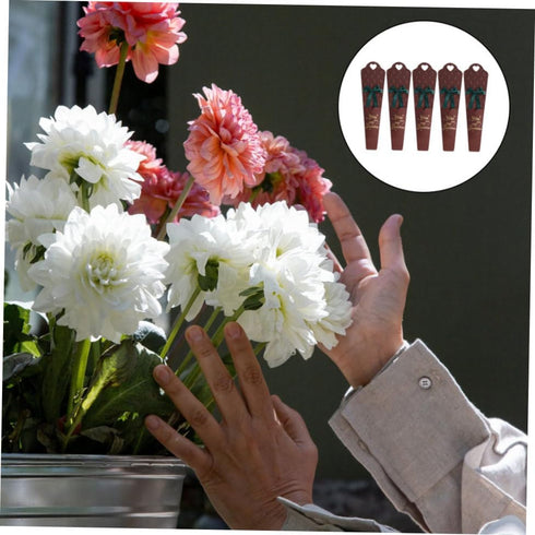 Packaging 5pcs Packing Parliky Single Flower Boxes Dark Red Paper Wrappers for Floral Arrangements Bouquet Wrapping