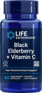 Life Extension Black Elderberry + Vitamin C, Everyday Immune Support, Gluten Free, Non-GMO, Vegetarian, 60 Capsules