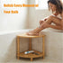 LZDGCC 2-Tier Bamboo Corner Shower Stool, Non-Slip Adjustable Shower Feet Stool for Shaving Legs, Shower Foot Rest