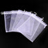 50 Sets Organza Gift Bags 4x6 Inch White, Drawstring Sheer Fabric Solid Color Pouch for Jewelry, Food, Baby Shower,