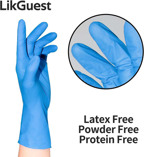 Latex-Free Nitrile Disposable Gloves Powder-Free for Cleaning and Food Prep