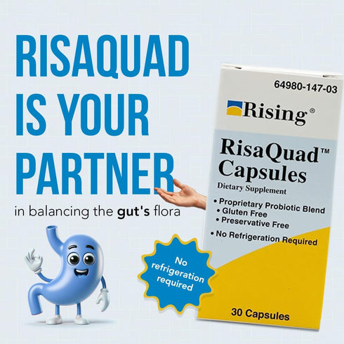 Rising Health Risaquad Probiotic Dietary Supplement Capsules, 230mg, 30 Count