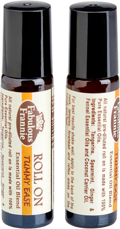 Tummy 10 ml Fabulous Frannie Ease Essential Oil Blend Pre-Diluted Roll-On Tangerine, Spearmint, Ginger and Fennel