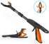 Jellas 2-Pack 32 Inch Grabber Reacher Tool with Magnetic Tip, 360 Degrees Rotating Jaw, Shoehorn for Elderly (Orange)