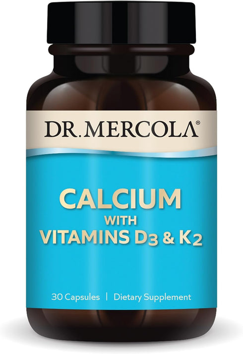 Dr. Mercola Calcium with Vitamins D3 & K2 - 30 Servings Dietary Supplement for Bone and Organ Health