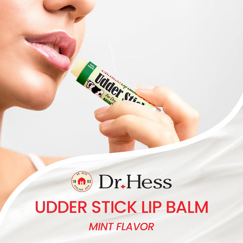 Original Udder Stick SPF Lip Balm, Mint Flavor, 4 Pack, Total Lip Care with Jojoba, Beeswax & Shea Butter