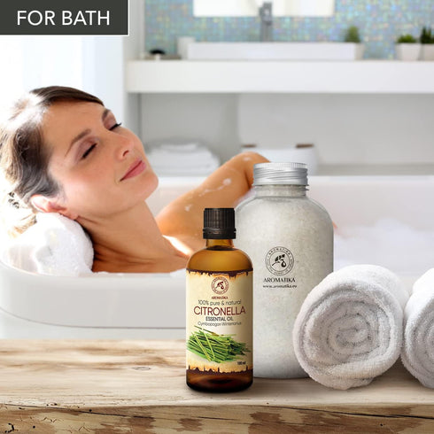 Citronella Essential Oil, 3.4 Fl Oz (100ml), 100% Pure & Natural for Massage, Sauna, Cosmetics
