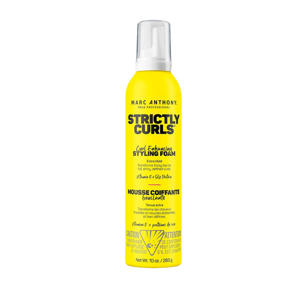 Marc Anthony Strictly Curl Enhancing Styling Foam - Extra Hold, Vitamin E & Silk Proteins for Defined Curls