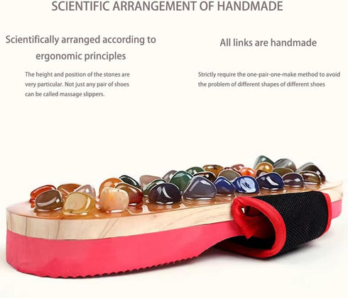LHYILSWQ Reflexology Foot Massager Slipper Acupuncture Massage Sandals with Natural Stones Acupoint Massage Shiatsu
