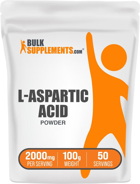 BulkSupplements.com L-Aspartic Acid Powder, Amino Acids Supplement for Energy Support, Gluten Free, 100g